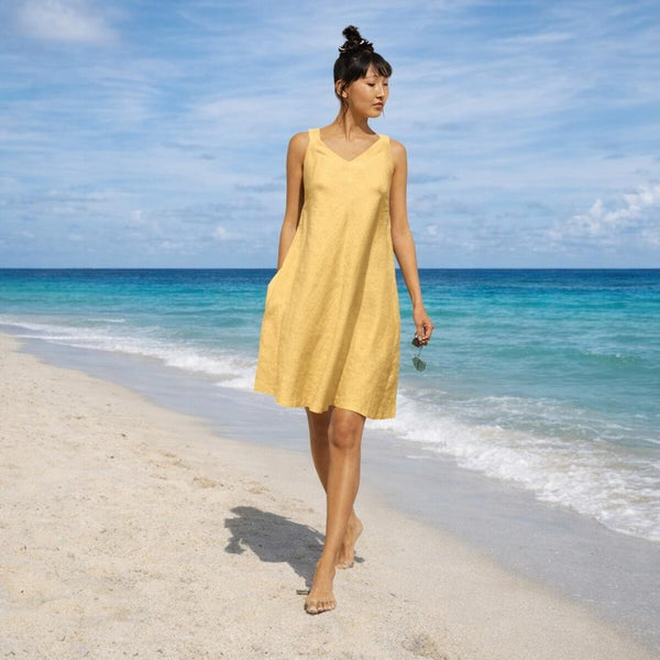 linnen A lijn zomer jurkje / summer swing dress