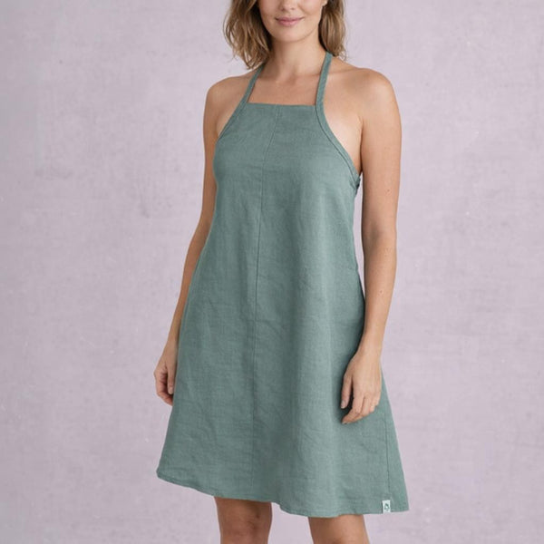 A lijn zomerjurkje in linnen-katoen mix/ summer swing dress