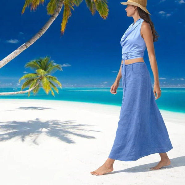 maxi rok in zomerlinnen / maxi  skirt in summer linen