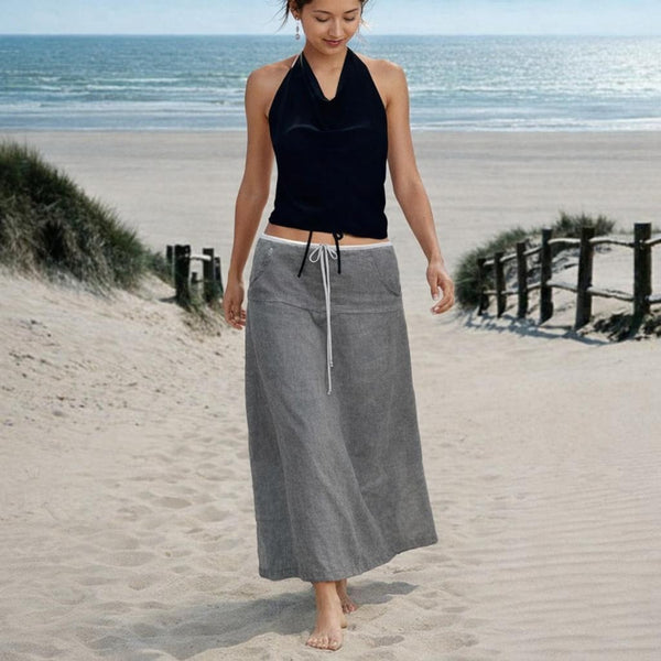 maxi rok in zomerlinnen / maxi  skirt in summer linen