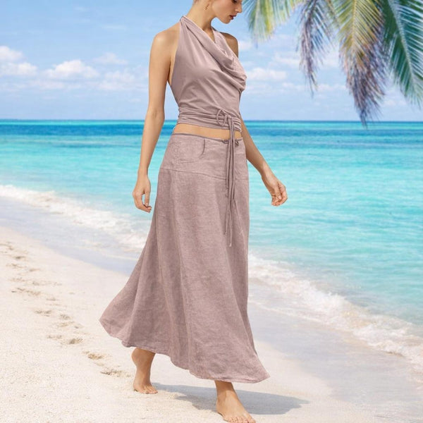 maxi rok in zomerlinnen / maxi  skirt in summer linen