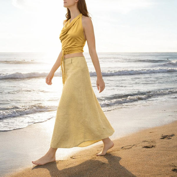 maxi rok in zomerlinnen / maxi  skirt in summer linen