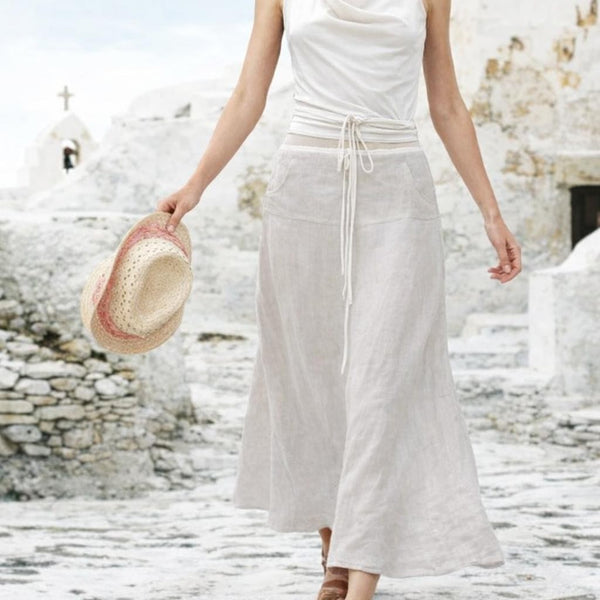 maxi rok in zomerlinnen / maxi  skirt in summer linen