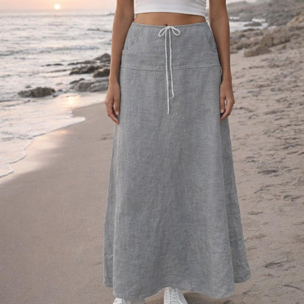 maxi rok in zomerlinnen / maxi  skirt in summer linen