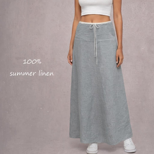 maxi rok in zomerlinnen / maxi  skirt in summer linen