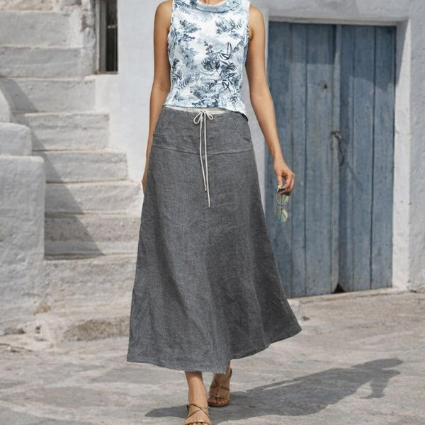 maxi rok in zomerlinnen / maxi  skirt in summer linen