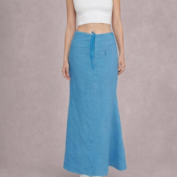linnen maxi rok in zandloper lijn / linen maxi skirt in hour glass line