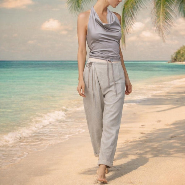 Wrap broek biologische linnen / organic linen wrap pants,