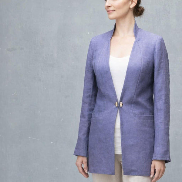 colbert jasje  van biologische linnen / organic linen blazer