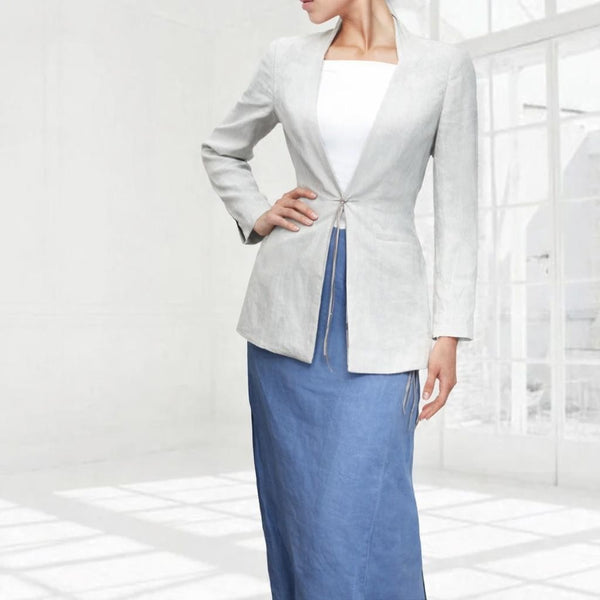 colbert jasje  van biologische linnen / organic linen blazer