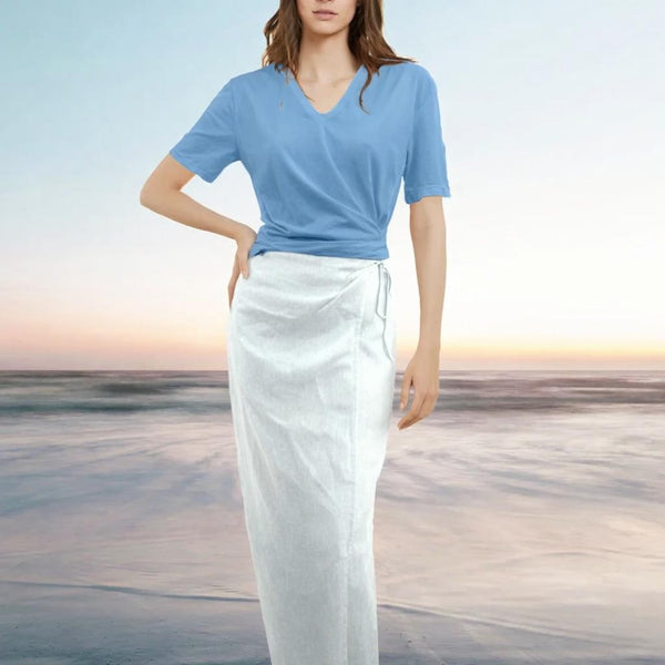 Knoop T shirt in linnen mix / Knotted  T shirt in linen mix