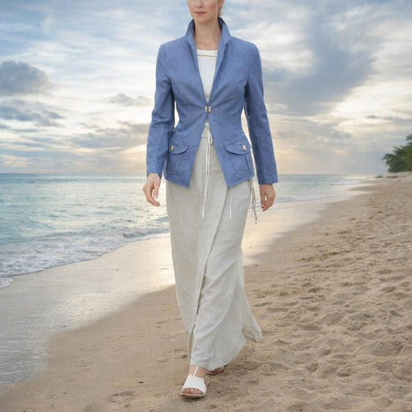 sportief linnen jasje / organic linen blazer