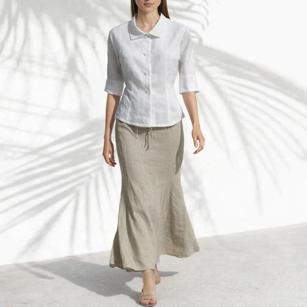 Katoenen voile blouse /  cotton voile basic shirt