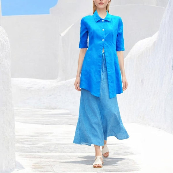 Organic katoenen voile blouse-jurk / organic cotton voile shirt-dress