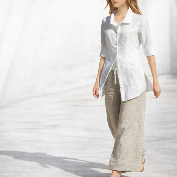 Organic katoenen voile blouse-jurk / organic cotton voile shirt-dress