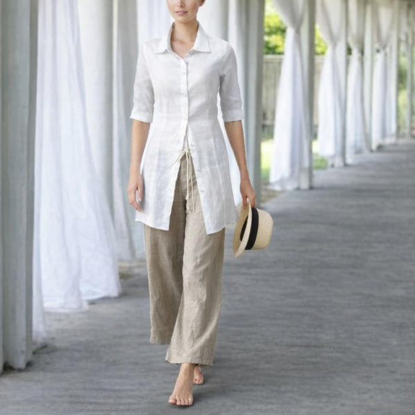 Organic katoenen voile blouse-jurk / organic cotton voile shirt-dress