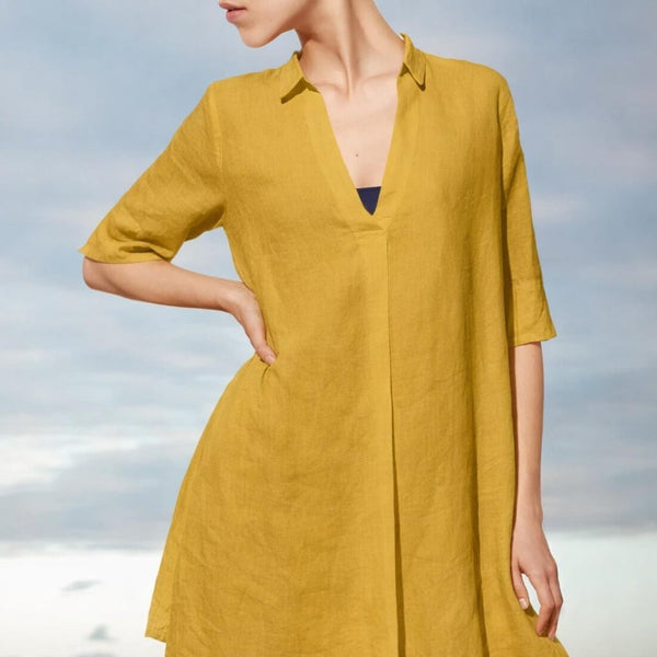 Katoenen voile A-lijn blouse-jurk /cotton voile A-line blouse-dress