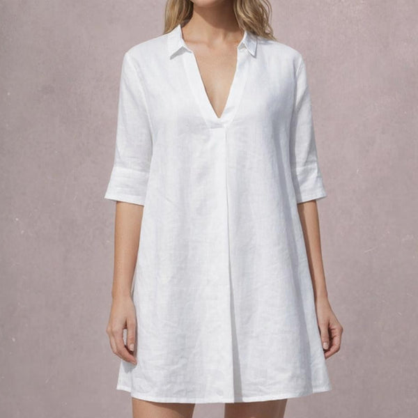 linnen A-lijn blouse-jurk / linen A-line blouse-dress