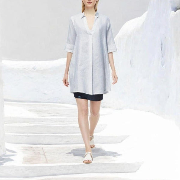 linnen A-lijn blouse-jurk / linen A-line blouse-dress