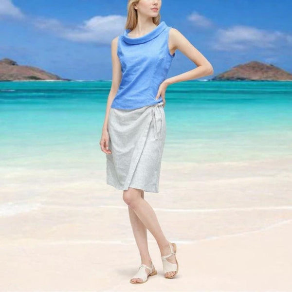 retro bloesje met boothals kraag van katoenen voile/ organic cotton retro summer blouse