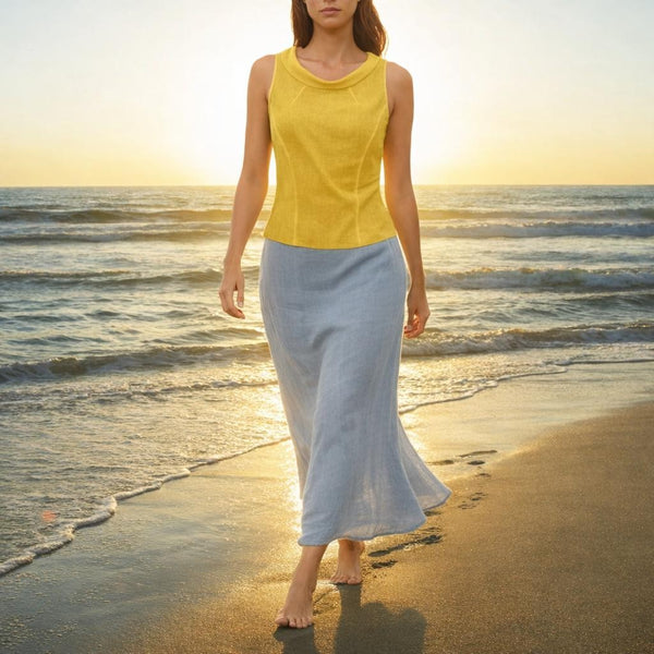 retro bloesje met boothals kraag van katoenen voile/ organic cotton retro summer blouse