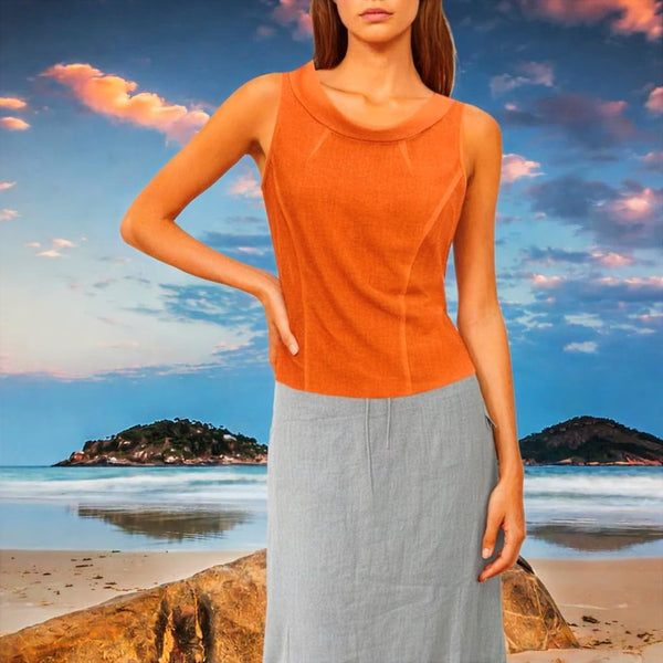 retro bloesje met boothals kraag van katoenen voile/ organic cotton retro summer blouse