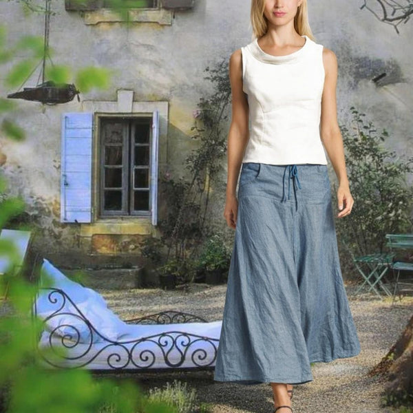 retro bloesje met boothals kraag van katoenen voile/ organic cotton retro summer blouse