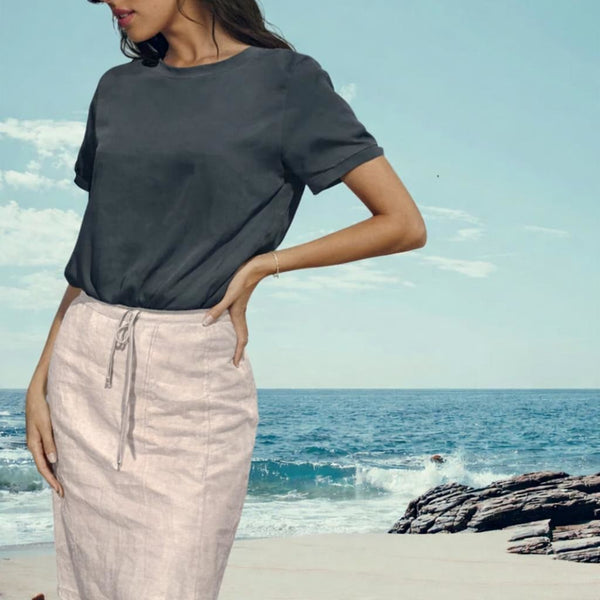 Cupro cropped sweater blouse