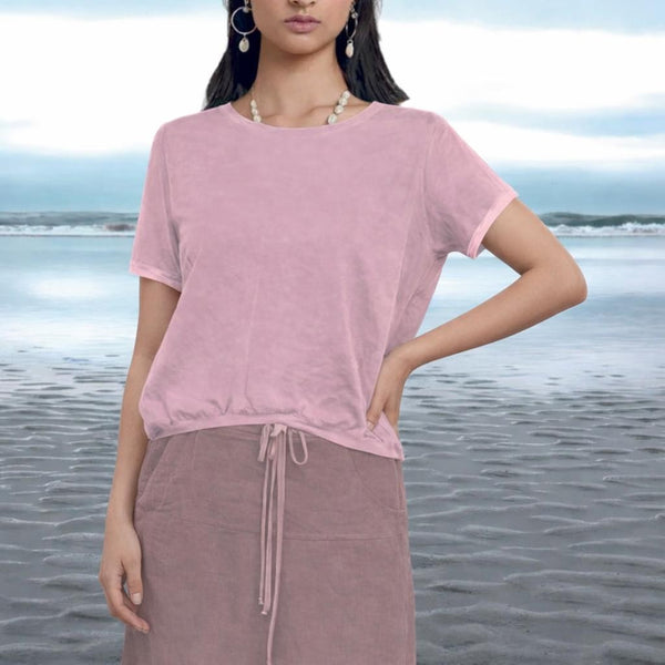 Cupro cropped sweater blouse