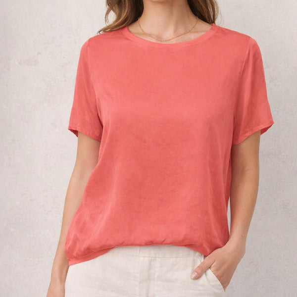 Cupro cropped sweater blouse