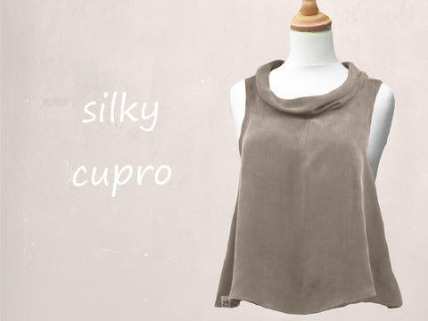 Cupro A- lijn blousje met boothals  / Cupro A-line blouse