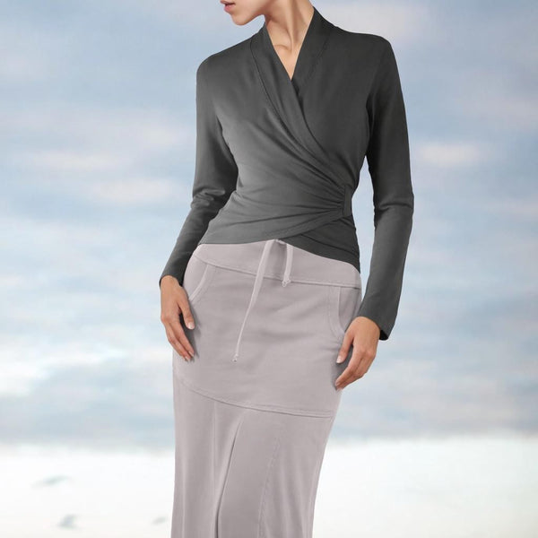 Wikkelvest van organische katoenen jogging / wrap cardigan of organic cotton sweat