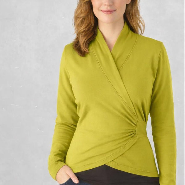 Wikkelvest van organische katoenen jogging / wrap cardigan of organic cotton sweat