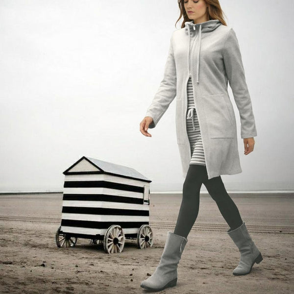 Lang jogging vest van katoenen fleece / long organic cotton fleece jogging jacket