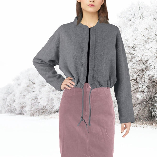 kort gevoerd bomber vestje van katoenen fleece / lined bomber made of organic cotton fleece