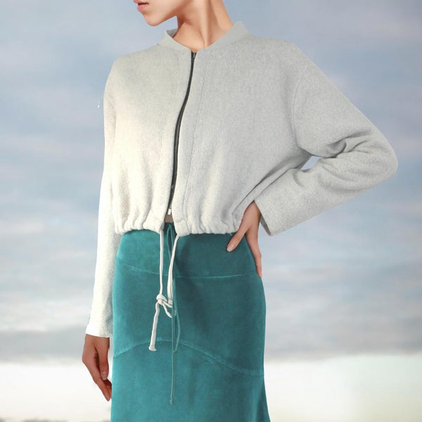 kort gevoerd bomber vestje van katoenen fleece / lined bomber made of organic cotton fleece