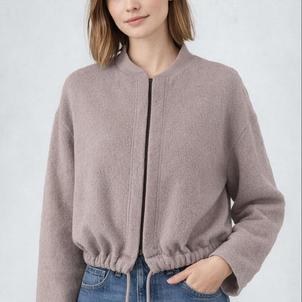 kort gevoerd bomber vestje van katoenen fleece / lined bomber made of organic cotton fleece