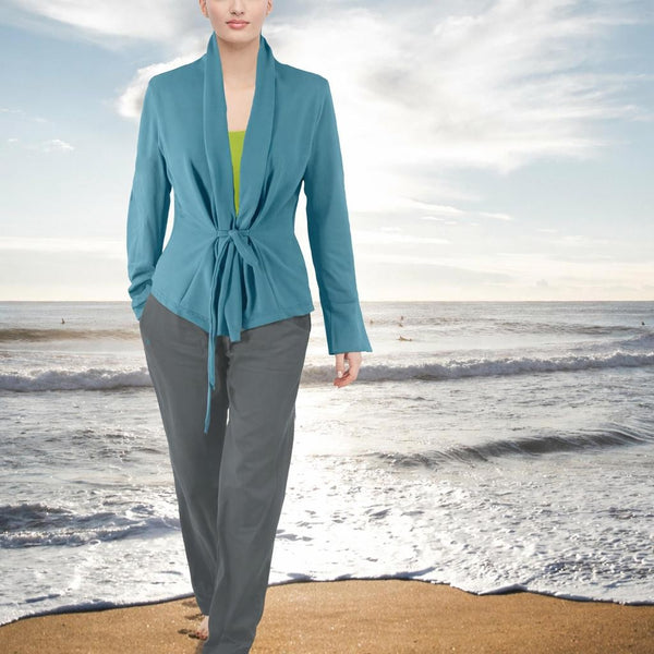 Getailleerd vest in biologische katoenen soft sweat / Tailered organic cotton sweat cardigan