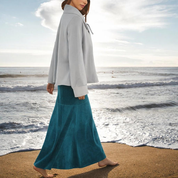 Vintage A-lijn vest in warme soft sweat bio cotton / Vintage cardigan in soft sweat bio cotton