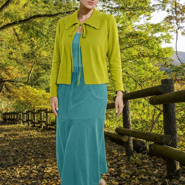 Vintage A-lijn vest in warme soft sweat bio cotton / Vintage cardigan in soft sweat bio cotton