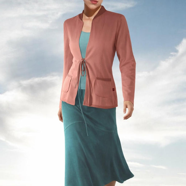 Gevoerd sportief vest-jasje in bio katoenen soft sweat / lined sportive cardigan in soft sweat