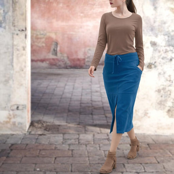 Midi rok van soft sweat bio katoen / Midi skirt made of soft sweat organic cotton