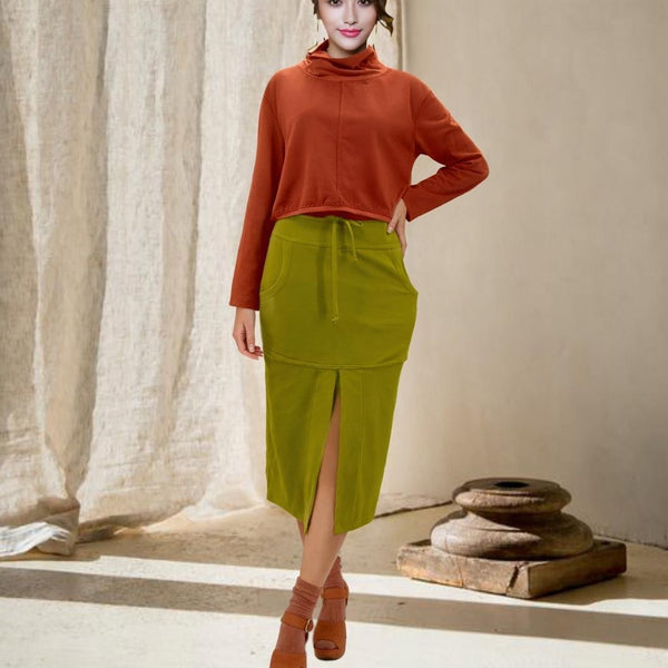 Midi rok van soft sweat bio katoen / Midi skirt made of soft sweat organic cotton