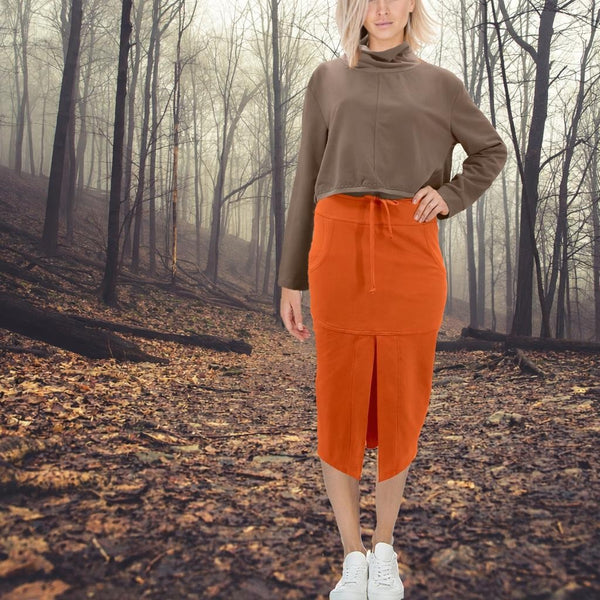 Midi rok van soft sweat bio katoen / Midi skirt made of soft sweat organic cotton