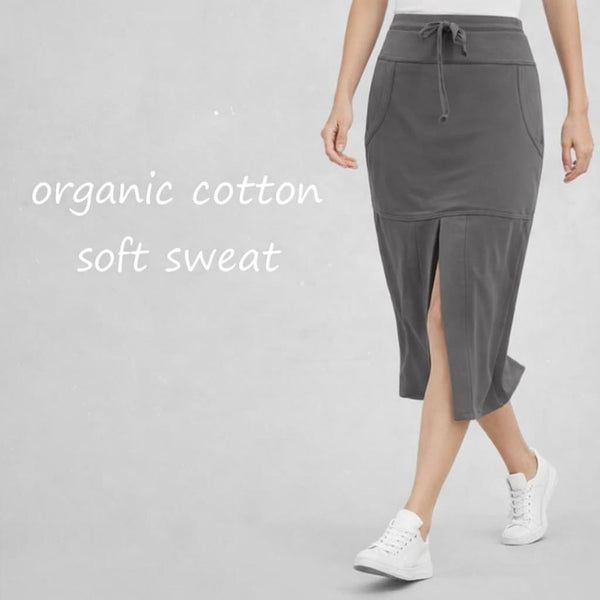 Midi rok van soft sweat bio katoen / Midi skirt made of soft sweat organic cotton