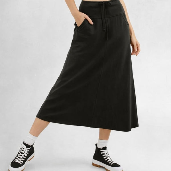 Sportieve midi rok van soft sweat bio katoen /Trending midi skirt made of soft sweat organic cotton