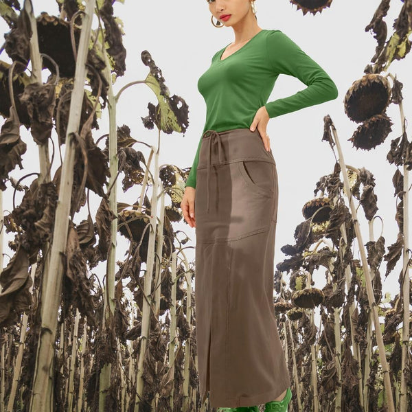 Sportieve maxi rok van soft sweat bio katoen / Sportive maxi skirt made of soft sweat organic cotton