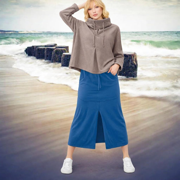 Sportieve maxi rok van soft sweat bio katoen / Sportive maxi skirt made of soft sweat organic cotton