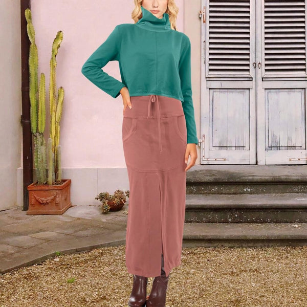 Sportieve maxi rok van soft sweat bio katoen / Sportive maxi skirt made of soft sweat organic cotton