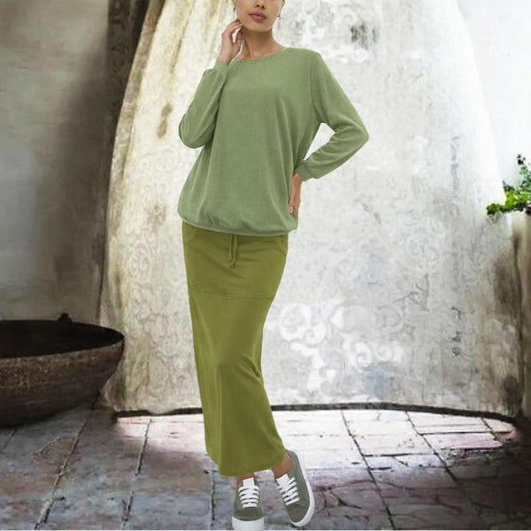 Sportieve maxi rok van soft sweat bio katoen / Sportive maxi skirt made of soft sweat organic cotton